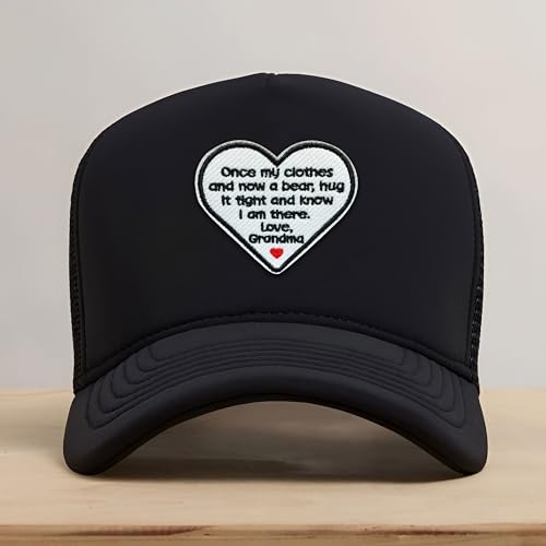 Loving Memorial Family Patch 3 Inches Memory Heart Family Memories Gifts Remembrance Iron On/Sew On Embroidery Fabric Applique Patches for Trucker Hats Clothes DIY Accessories (Style 2, Grandma) - color: Style 2, size: Grandma