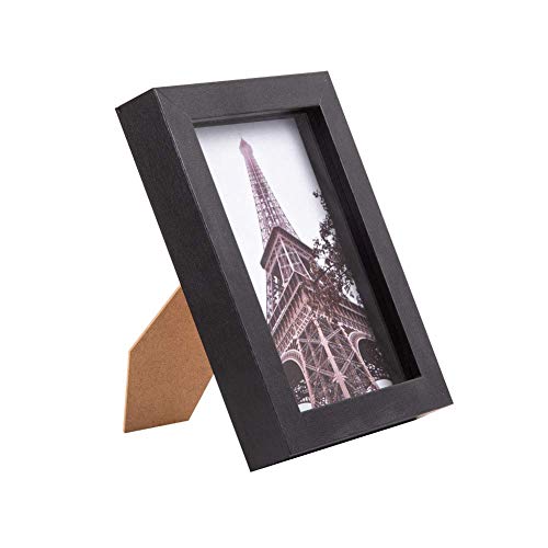 Muzilife 5x7 Shadow Box 3D Picture Frame, Wood & Real Glass, 2 Pack, Black - color: 2pcs 5x7-black