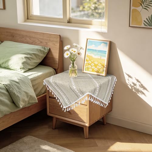 Fall Square Tablecloth 24 x 24 inch, Rustic Farmhouse Nightstand Cover Top - color: Brown, size: 24" x 24" (Square)