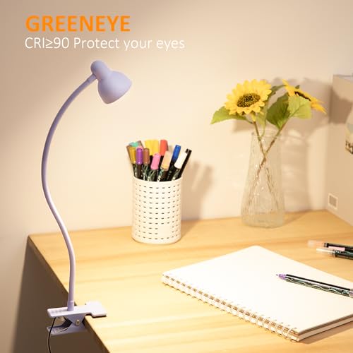 Clip on Lamp USB Reading Light, 3 Color Modes Purple - color: Purple