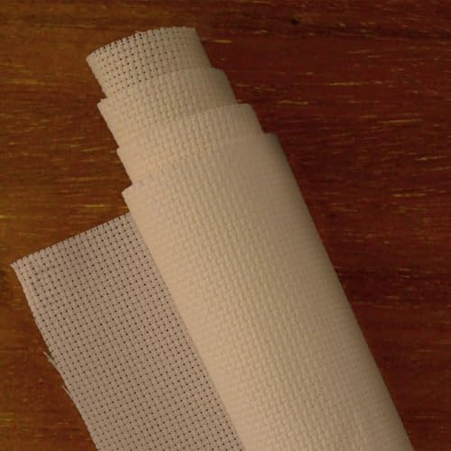 Essentials By Leisure Arts Aida Cloth, 18 Count, Beige Tan, Cross Stitch Fabric, Embroidery Fabric, Cross Stitch Supplies for Crafting, Stitching, and Sewing Projects 15X18