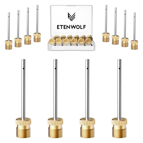 ETENWOLF 12 Pack Brass Ball Pump Needles, No Break Heavy Duty Needles