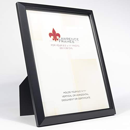 Lawrence Frames 8.5x11 Black Wood Certificate Estero Picture Frame - color: Black, size: 8.5x11