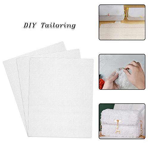 YOUNTHYE 10 PCS 5 Count Plastic Canvas Sheets, 21 x 13.1 Inch Large Hole Plastic Mesh Canvas for Acrylic Yarn, Embroidery Practice, Needlepoint, Crochet, DIY Crafts and Custom Cutting Projects - size: 5count