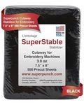 Superpunch Cutaway Embroidery Stabilizer, 3.0 oz, Black, 7.5 x 8 in - color: Black, size: 500 pre-cut pieces 7.5" x 8"