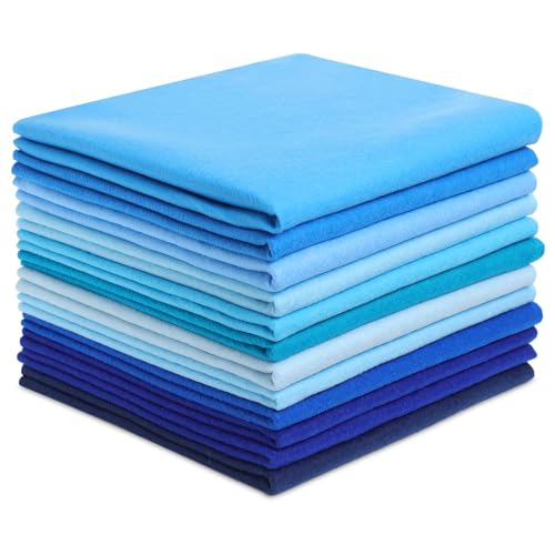 WILLBOND 12 Pcs Large Felt Sheets 37 x 20 Inch 1.2 mm Blue Series - color: Blue Series, size: 37 x 20 Inch