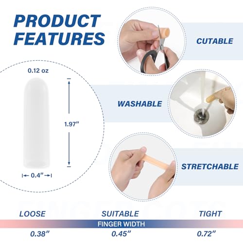 Gel Finger Cots Protectors, Silicone Covers, Bandages, Caps & Sleeve, Clear - color: Clear, size: S(10)
