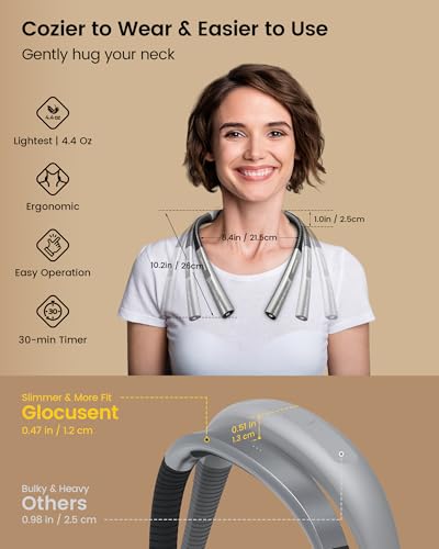Glocusent Upgraded LED Neck Reading Light, Book Light for Reading in Bed - color: Posh Gray, size: Slim-Medium