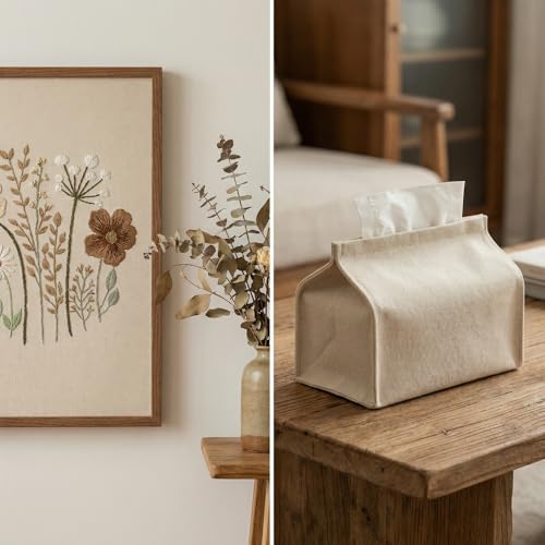 Needlepoint Canvas 20x20 Inches,Embroidery Blank Cloth,Stiff Linen Cotton Interlock Blank Mesh for Embroidery, Cross Stitch, Rug Hooking, DIY Tote Bags & Make Dividers (2)