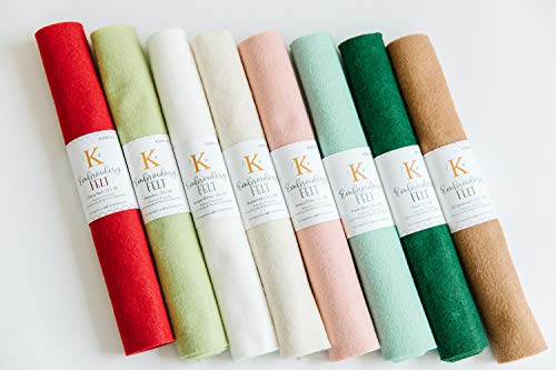Kimberbell Felt Sheet, Color: Antique White, Size: 12 x18, Thickness: 1.4 mm, Iron-Friendly & Machine Washable, Machine Embroidery, Quilting & Sewing - KDKB1234 - color: Antique White