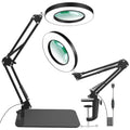 12X Magnifying Lamp with Light, 2-in-1 Clamp Desk LED Magnifier - size: 5 Inches - 12X