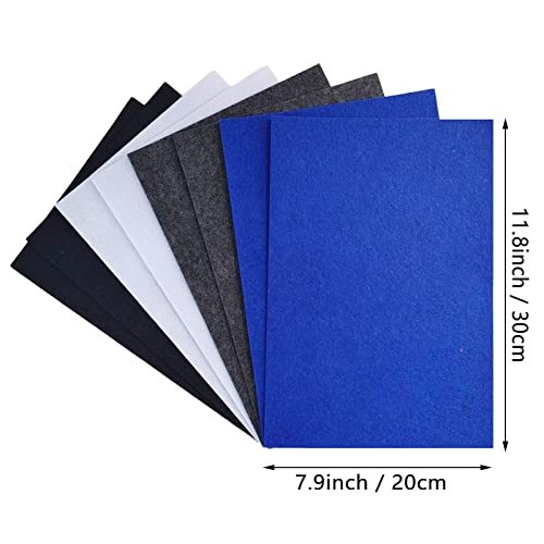 Jtnohx Stiff Felt, 2mm Thick Felt Sheets for Crafts, 8"x12" Hard Felt Fabric Squares 8Pcs for DIY Projects (Black White Grey Blue) - color: Grey White Series