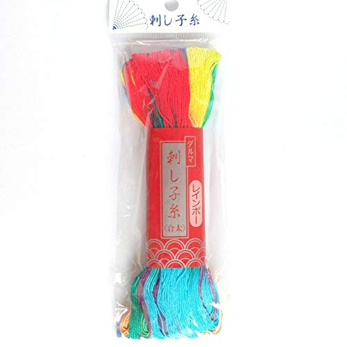 Dharma 01-2112 Sashiko Thread, Rainbow 328.4 ft (100 m) col.101 Colorful - color: col.101 colorful