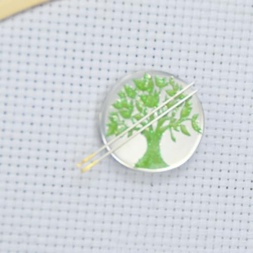 SUNOREEK Tree of Life Magnetic Needle Minder for Cross Stitch, Needle Holder for Embroidery Sewing Needlepoint Accessories, Silver and Gold, Stainless Steel, 2 Pack with Storage Case (Tree) - color: tree
