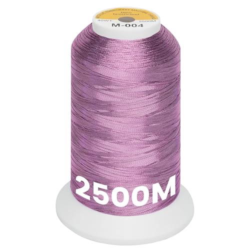 New brothread Metallic Embroidery Machine Thread - Pink M-004 - color: 2500M Single Spool Pink M-004