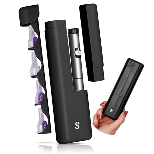 STRAWBERRY & CO Insulin Cooler Travel Case - Built-in Sharps Dispenser & Temperature-Control Organizer (Black) - color: Black