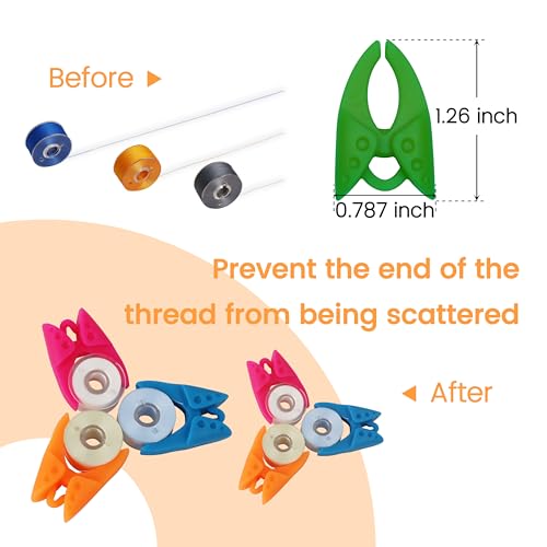 New brothread 100pcs Mix Sewing Notion (50 Bobbin Holders+50 Bobbin Clamps) - color: Multi-color 50/50