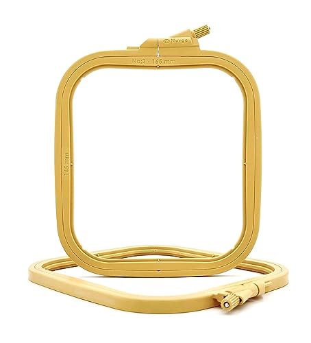 Nurge Square Embroidery Hoop - Plastic Cross Stitch Frame for Needlepoint & Embroidery - Adjustable Craft Hoop - Beige - No:2 (Small) - color: Beige, size: No:2 (Small)