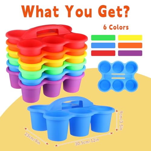 6 Pack Classroom Caddy Organizer with Handle, 6 Compartments, Colorful - color: Colorful