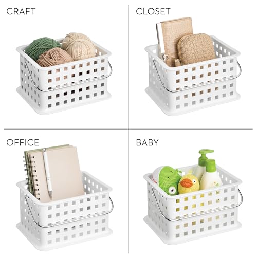 iDesign Portable Shower Caddy Basket with Handle, White - color: White, style: Pack of 1