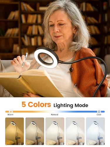 10X Magnifying Glass with Light,5 Colors+10 Brightness Magnifier with Light