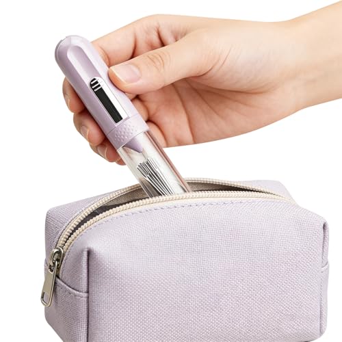 Magnetic Needle Case(Set of 2)–Portable Sewing Kit with Magnetic Needle Holder,Threader,Seam Ripper,Sewing Needles&Thimble|Compact Lipstick-Sized Design Sewing Notions