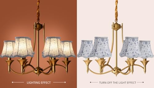 Fuloon Small Clip on Chandelier Lamp Shades, 6 Pack, Irises - color: Irises, size: 6 Pack