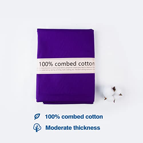 2 Yard Purple Cotton Fabric,Natural Cotton Poplin Fabric by The Yard, 59 Inches Wide 100% Cotton Fabric,Soft Embroidery Muslin Quilting Material for Sewing Material Apparel Cloth - color: Purple, size: 2 Yards