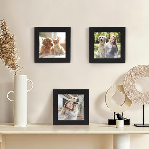TOFOREVO 5x5 Picture Frames set of 2, Black - color: Black Wood Grain, size: 5x5