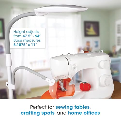 OttLite EasyView LED Floor Lamp with Optical Grade Magnifier, White - style: LED White