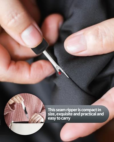 Needle and Thread Seam Ripper, Rippers for Sewing and Thread (Black with White) - color: Black with White
