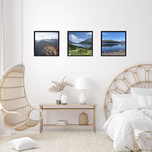 JCJMY 8x8 Picture Frame Black for Wall Hanging or Tabletop, Wall Mounting Horizontally or Vertically, 8 x 8 Square Wall Gallery Poster Photo Frame with Shatter Resistant Plexiglass, Black - color: Black, size: 8x8 inch