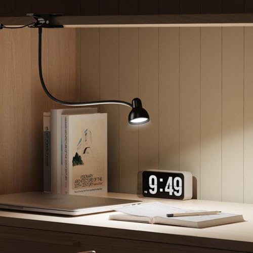 Clip on Light Reading Light for Bed 3 Color Modes Black - color: Black