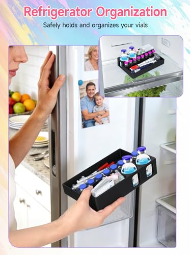 YOUSHARES Peptide Vials Case - 3ml and 30ml Insulin Vial Organizer - color: 3d_black