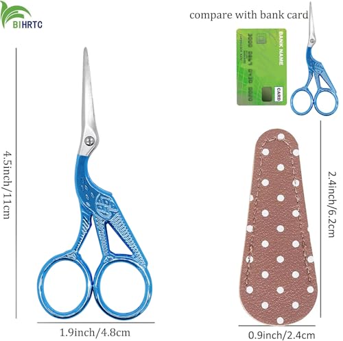 BIHRTC 4.5" Protect Cover Scissors, Stainless Steel for Handcraft - color: Deep Blue, size: 4.5inch