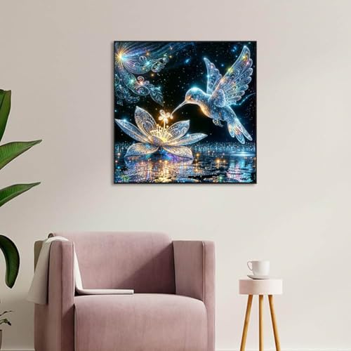 Hummingbird Stamped Cross Stitch Kits for Adults -Embroidery Kits for Beginners Adults,11 CT Patterns Dimensions Counted Cross Stitch Kits for Adults Arts Craft 14x14 inch - color: Cross stitch-32
