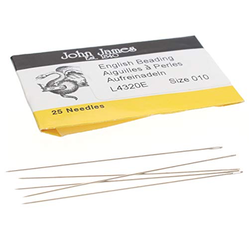 John James English Beading Needles, Size 10, Pack of 25 - size: #10 - 25 Needles