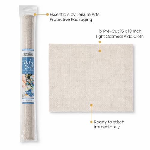 16 Count Aida Cloth Cross Stitch Fabric, 14Ct Embroidery Oatmeal Supplies
