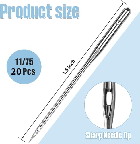 20 Pcs Universal Size 75/11 Sewing Machine Needles, Heavy Duty Sewing Machine Needles for Embroidery - style: 20Pcs Size 75/11