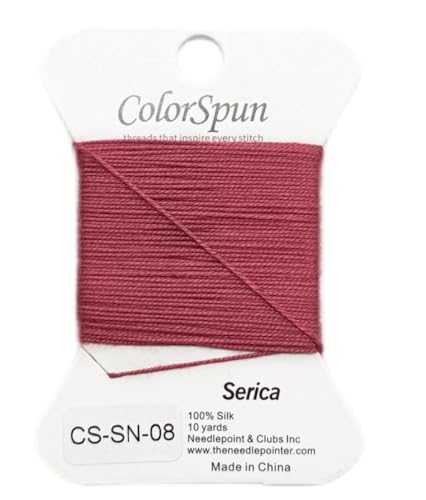3-Strand Silk Needlepoint Thread, 10 Yard Smooth & Lustrous Silk Thread for Needlepoint, Hand Embroidery, Sewing & DIY Needlework to Family and Friends(Pomegranate Red) - color: Pomegranate Red