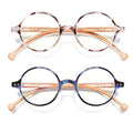 Round Reading Glasses for Women Men Blue Light Blocking Circular Readers Unisex Ultra Lightweight Circle Eyeglasses - color: Wood-grey Tortoise+blue Tortoise