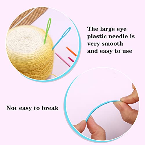 LUNARM 50PCS Plastic Sewing Needles Large Eye Sewing Needles for Yarn - size: 2.76 inches