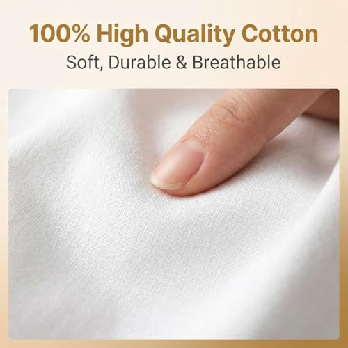 iNee 100% Cotton Fabric for Embroidery, 20 by 60-Inch, White - color: White