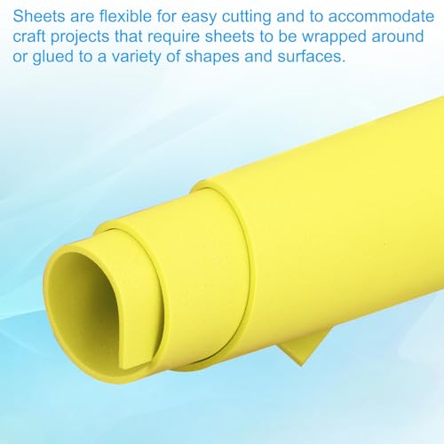 PATIKIL EVA Foam Sheet 10Pcs 12x8 Inch 2mm Thick Yellow - color: Yellow