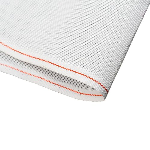 13 Mesh Needlepoint Canvas, 20" x 18" Premium White Cotton Blank Embroidery Fabric, Rolled in Cardboard Mailing Box with Artist Tape - color: White 13 Mesh (20'' x 18'')
