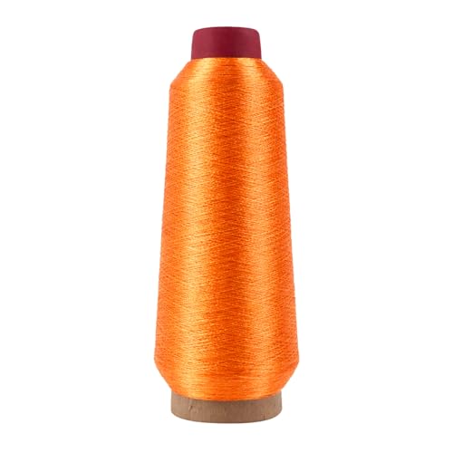 Mandala Crafts Metallic Orange Embroidery Floss for Sewing, 3281 Yard Spool - color: Orange, size: 3000M 3281 Yard