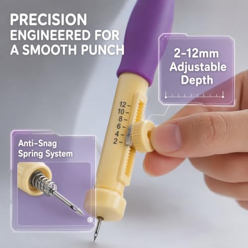 BAVLUD Punch Needle Embroidery Kit with 3 Different Sizes Punch Needle Pen and Comfort Grip Handle for DIY Craft Embroidery Cross Stitch and Rug Hooking Great Gift for Mothers and Handmade Lovers