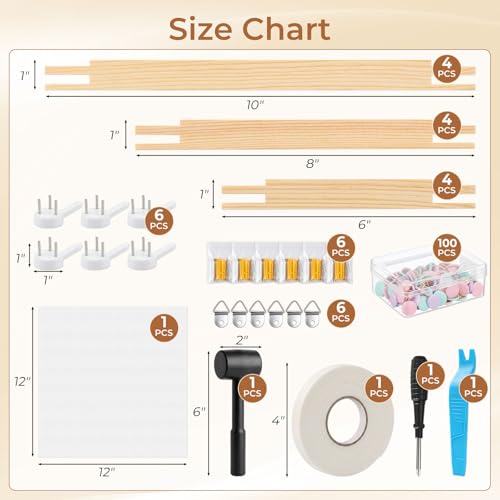 Needlepoint Stretcher Bars Set, 12PCS, 3 Sizes 6" 8" 10"