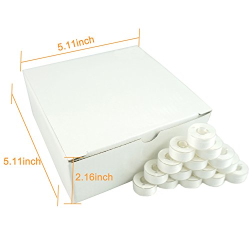 New brothread 144pcs Size A SA156 Prewound Bobbin Thread -White - color: White SA156 90WT