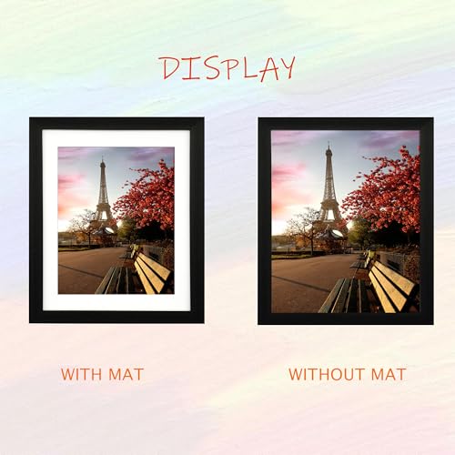 10x12 Photo Frame Gallery Picture frame with 8x10 mat,Freestanding and Wall Mountable,Black - color: Black, size: 10x12